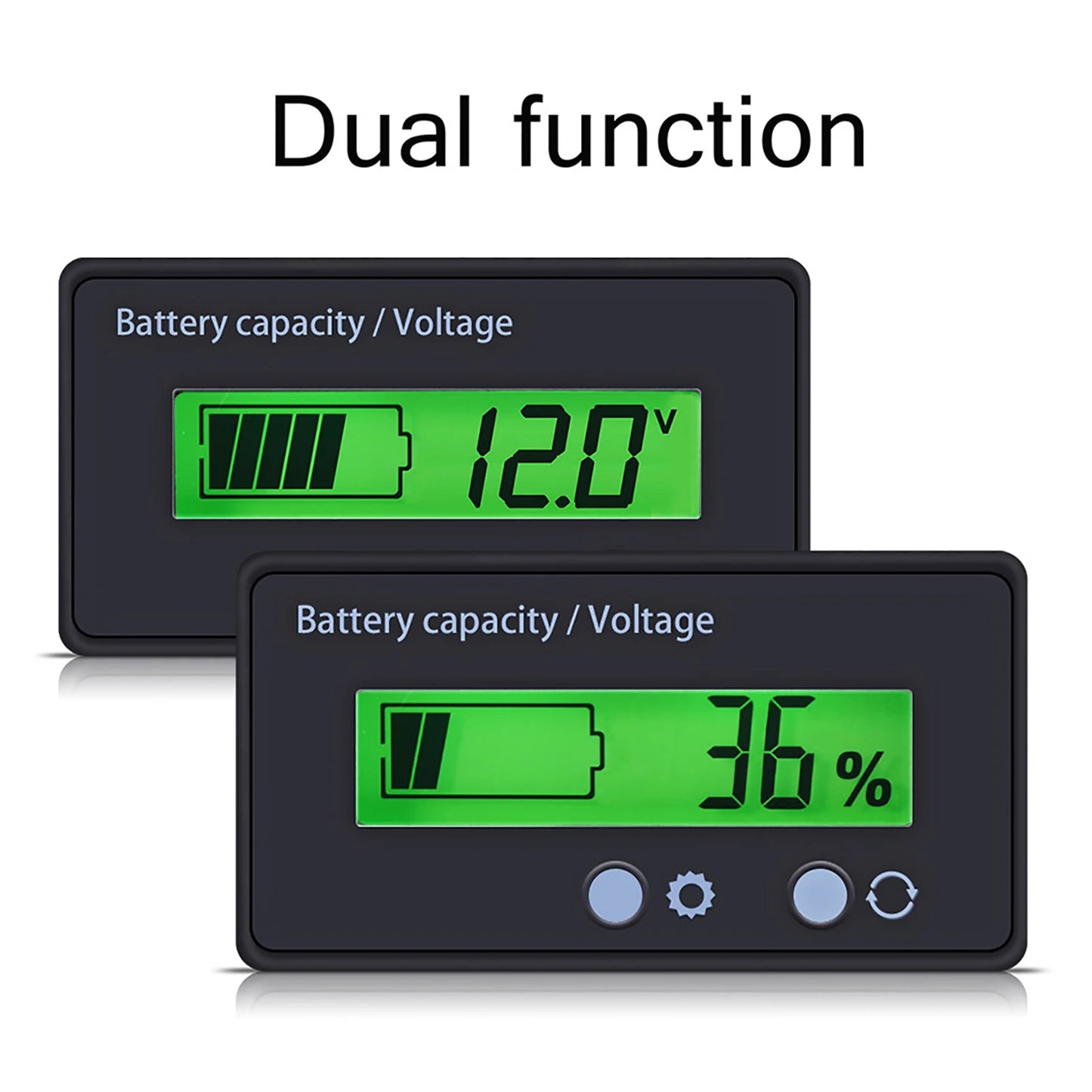 LCD Display Backlit Universal Battery Capacity Voltage Meter Tester Voltmeter Monitor with Connecting Cable