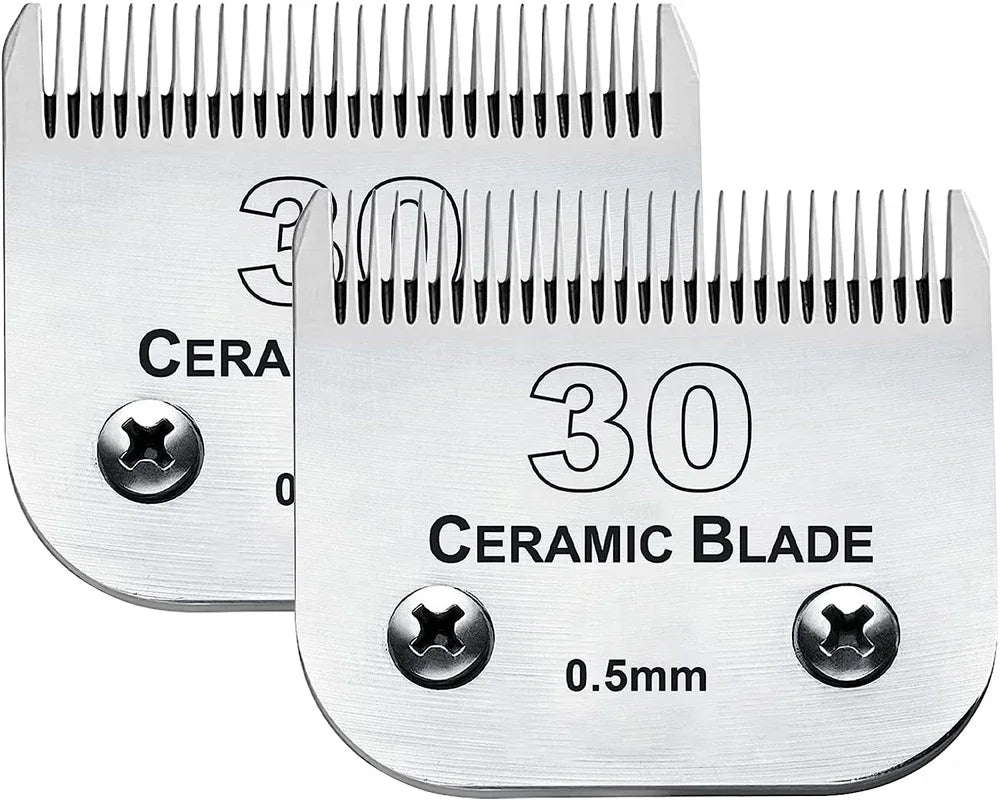 2PC Detachable Pet Clipper Replacement Ceramic Blades Compatible with many Andis /Oster A5/Wahl KM Series Dog Clipper Trimmer