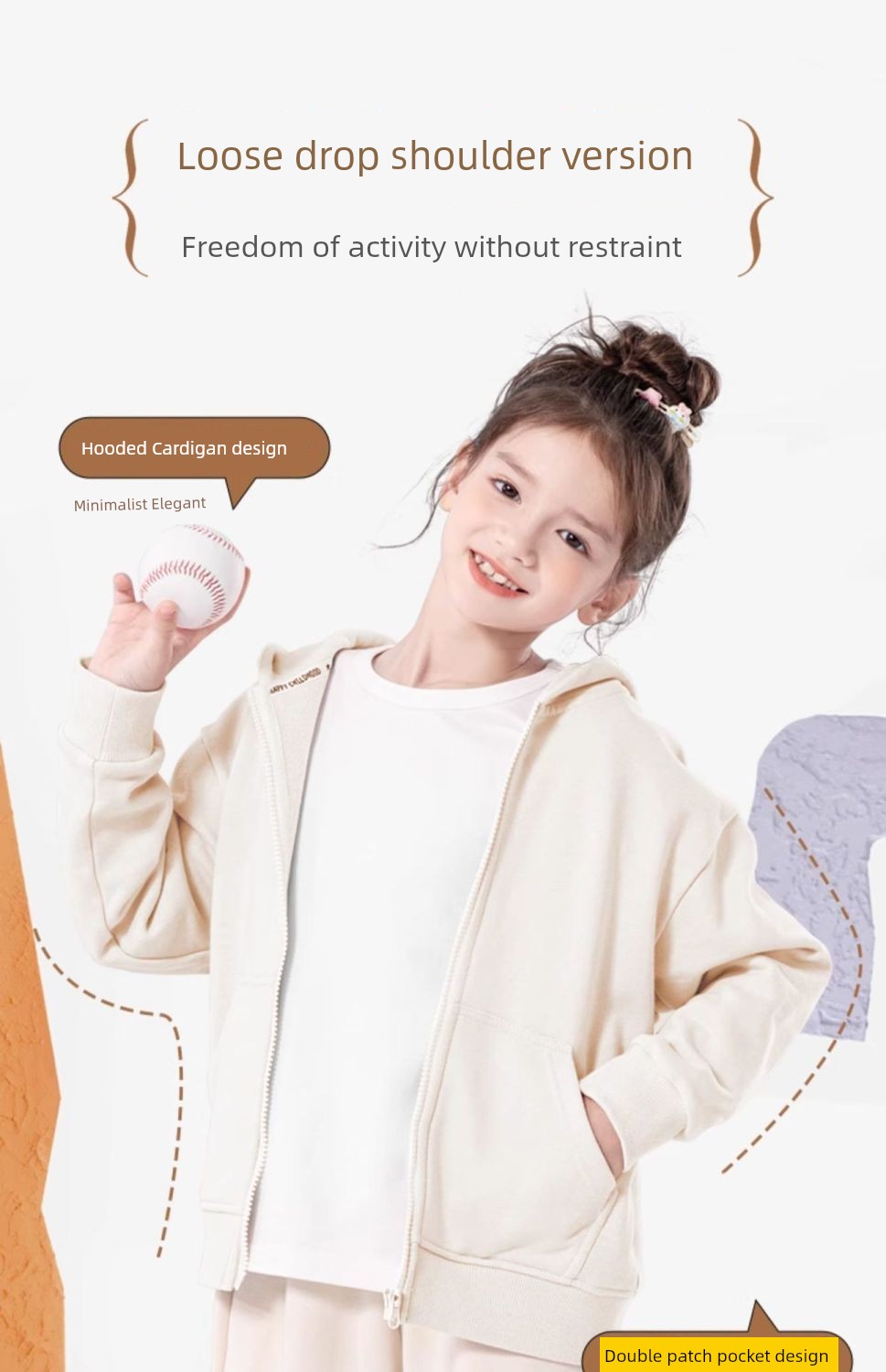 2025 New Arrival Kids Clow M Zipper Outwear Spring and Autumn Girl Fashionable Stylish Hooded Cardigan Thin Sweatshirt