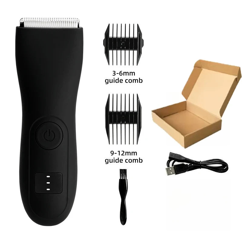 Balls Trimmer Men, Pubic & Body Hair Trimmer Groin Men, IPX7 Waterproof Electric Body Groomer with Replaceable Ceramic Blade