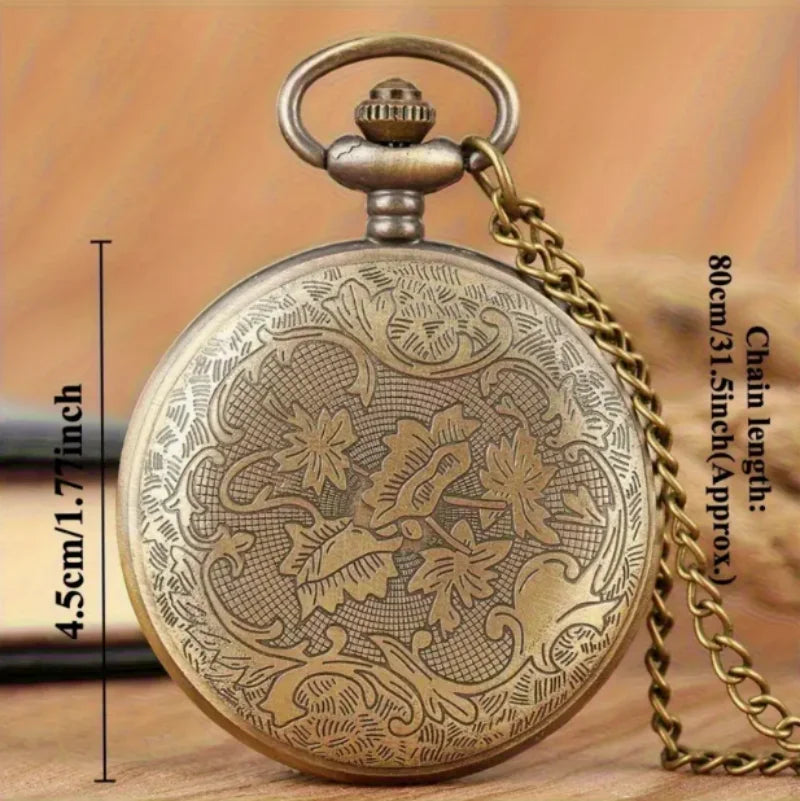 6PCS Classic Vintage Random Pocket Watches,With Necklace Pendant , Best Presents To Families and Friends, Festival Birthday Gift