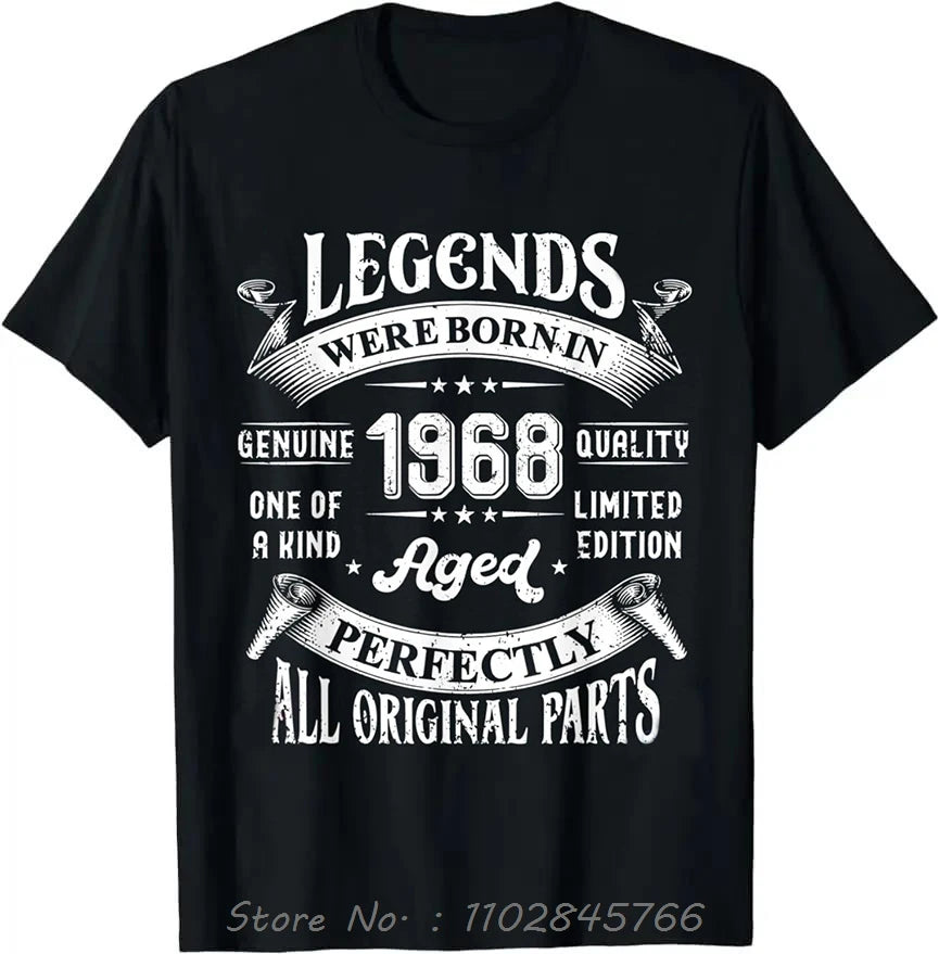 Legends Born In 1968 Oversized T-shirt Bday Men's Clothing On Demand Cotton Tshirt Ropa Hombre Fashion Fitness T Shirt Tops
