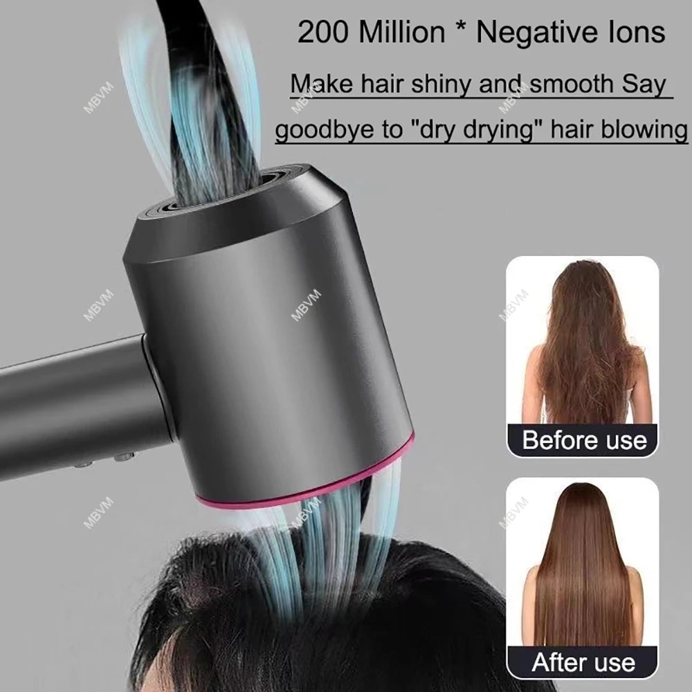 7 in 1 Professional Hair Dryer with Hot and Cold Air Functionality Negative lon Blow Quick Dry Leafless Salon Home Hairdryer ﻿
