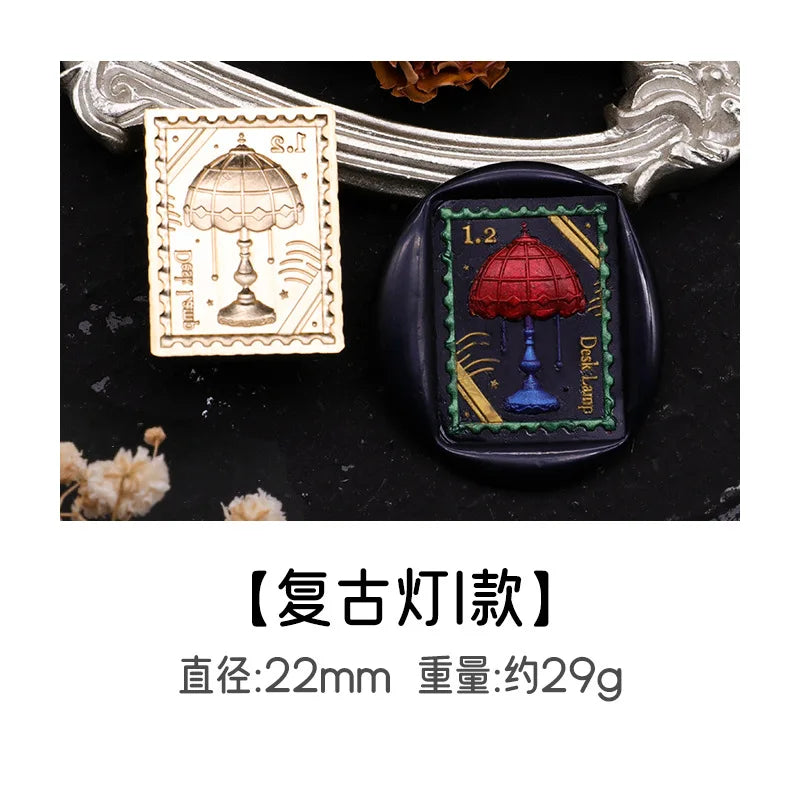 3D Embossed Wax Seal Stamp Retro/Umbrella/Desk Lamp For A Copper Head For DIY Envelope Letter Wedding Invitation Card