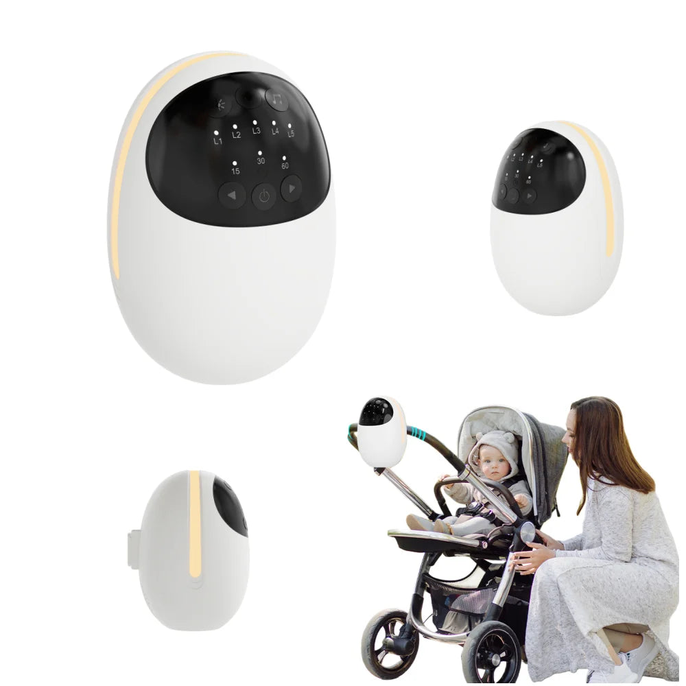 Baby Stroller Rocker Rechargeable 1800mAh Battery With White Noise Soothing Sounds LED Breathing Light 3 Timer Mode