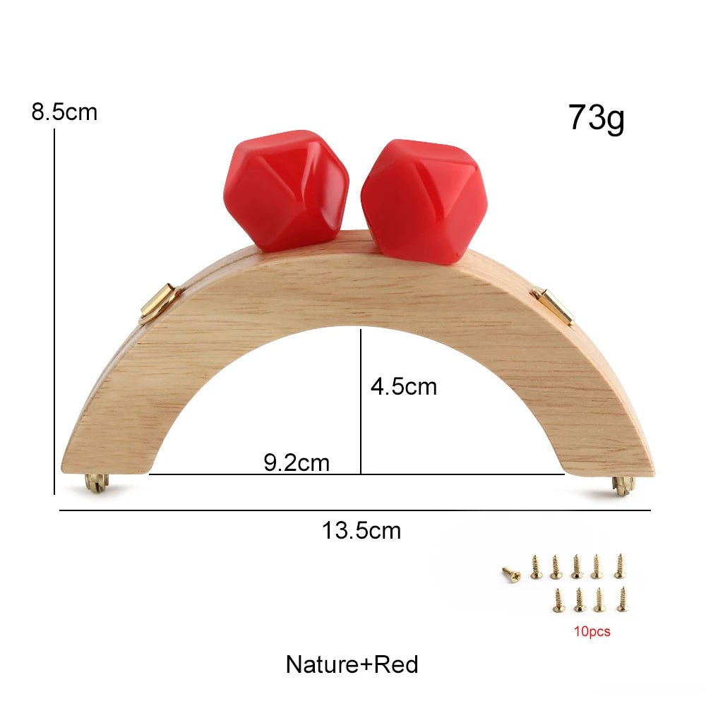 Nolvo World Wooden Bag Handle Closure Kiss Clasp Purse Screws Frame Replace Handbags Wallets Brackets DIY Sewing Accessories