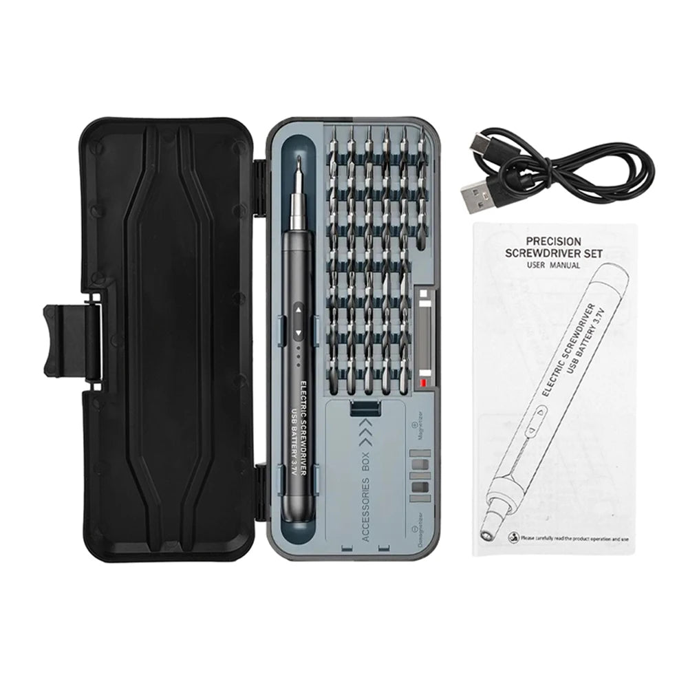 DC3.7-4.2V 38 Batch Heads Electric Screwdriver Rechargeable Speed 110R Cordless Screwdriver High Torque Household Repair Tool