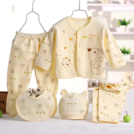 5pcs/set Children's Clothing Baby Hedgehog Newborn Set Pure Cotton 0-3M Baby Clothes Spring Autumn Pure Cotton Underwear Set