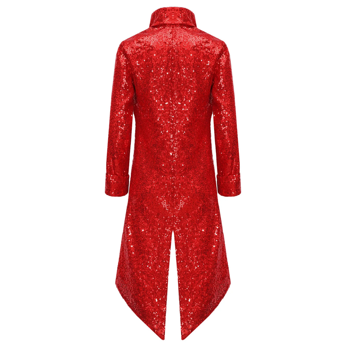 Kids Boys Halloween Medieval Renaissance Costume Sparkly Sequins Victorian Tailcoat Jacket Frock Coat Long Sleeve Gothic Tuxedo