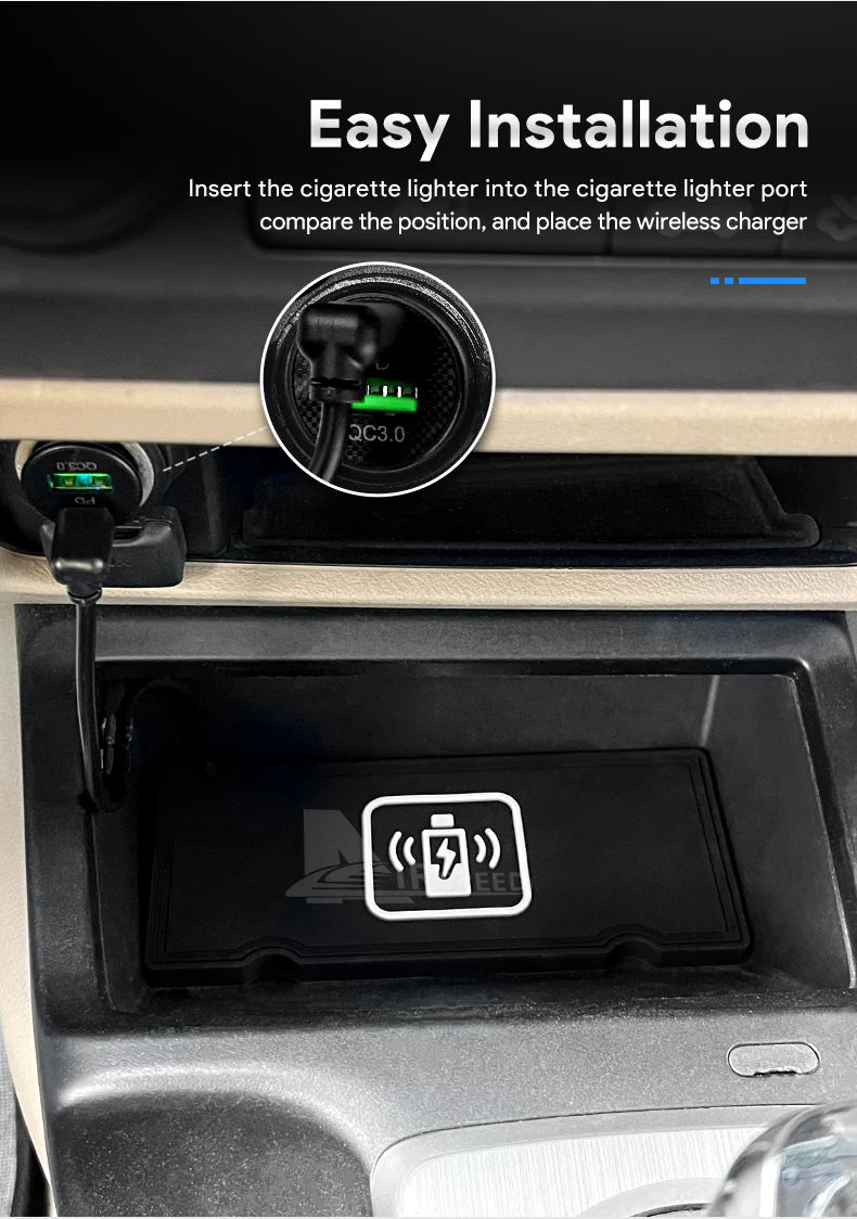 Car Wireless Charger For Honda Civic 2005 2006 2007 2008 2009 2010 2011 Car Mobile Phone Charging Fast Wirelessly 15W Board