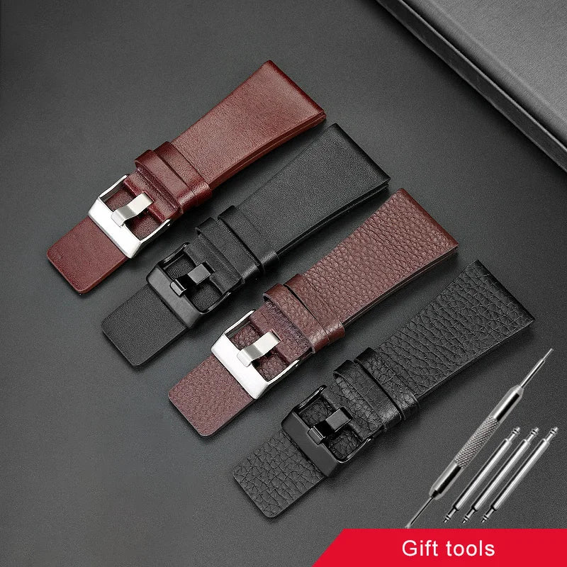 22/24/26/28/30/32mm For diesel Genuine Leather Strap Bracelet DZ7311 DZ7332 DZ7314 DZ1405 DZ4323 Watch Band Man's Black Brown