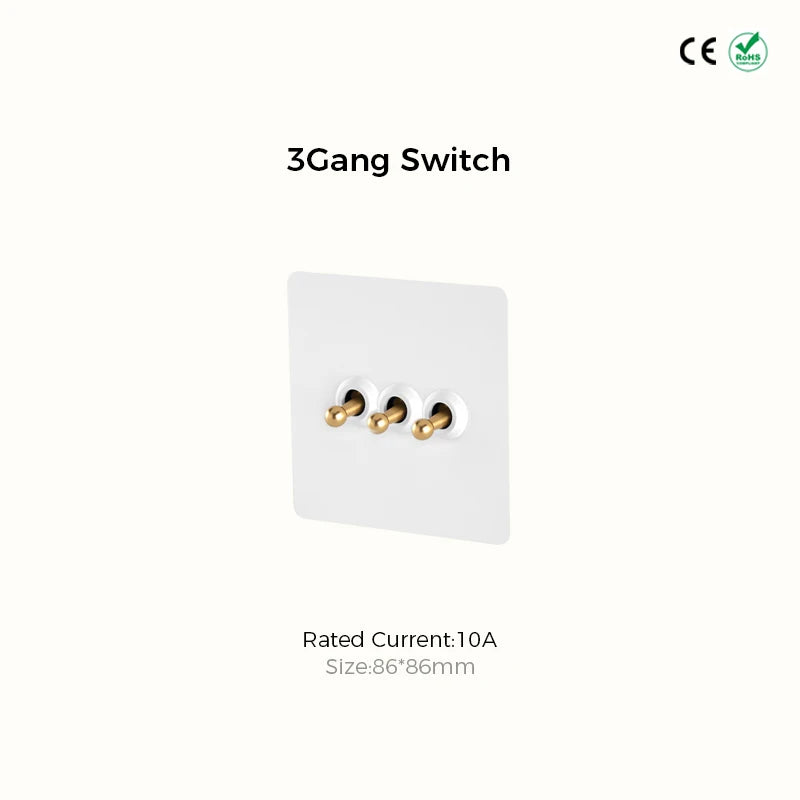 Avoir White Sockets And Switches Retro Switch Button 220V Light Switch Dimmer Toggle Switches 220V Stainless Home Improvements