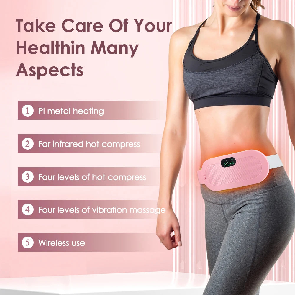 Cordless Electric Heating Pad Belt Adjustable Levels for Women Best Abdominal Heating Massager Hot Compress for Menstrual Period