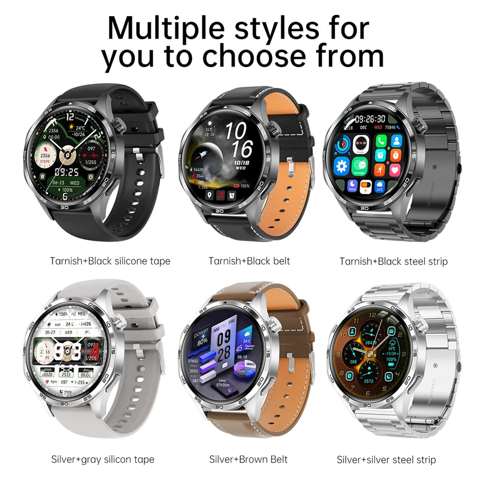 2025 New Mens Smart Watch 360 * 360 Bluetooth Call Smartwatch AMOLED Screen GPS Smart Watches NFC Waterproof Smart Watch for Men