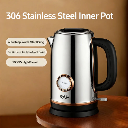 Stainless Steel Electric Kettle with Temperature Display, Kitchen Appliances, Smart Kettle, Tea and Coffee Thermo Pot, 2L