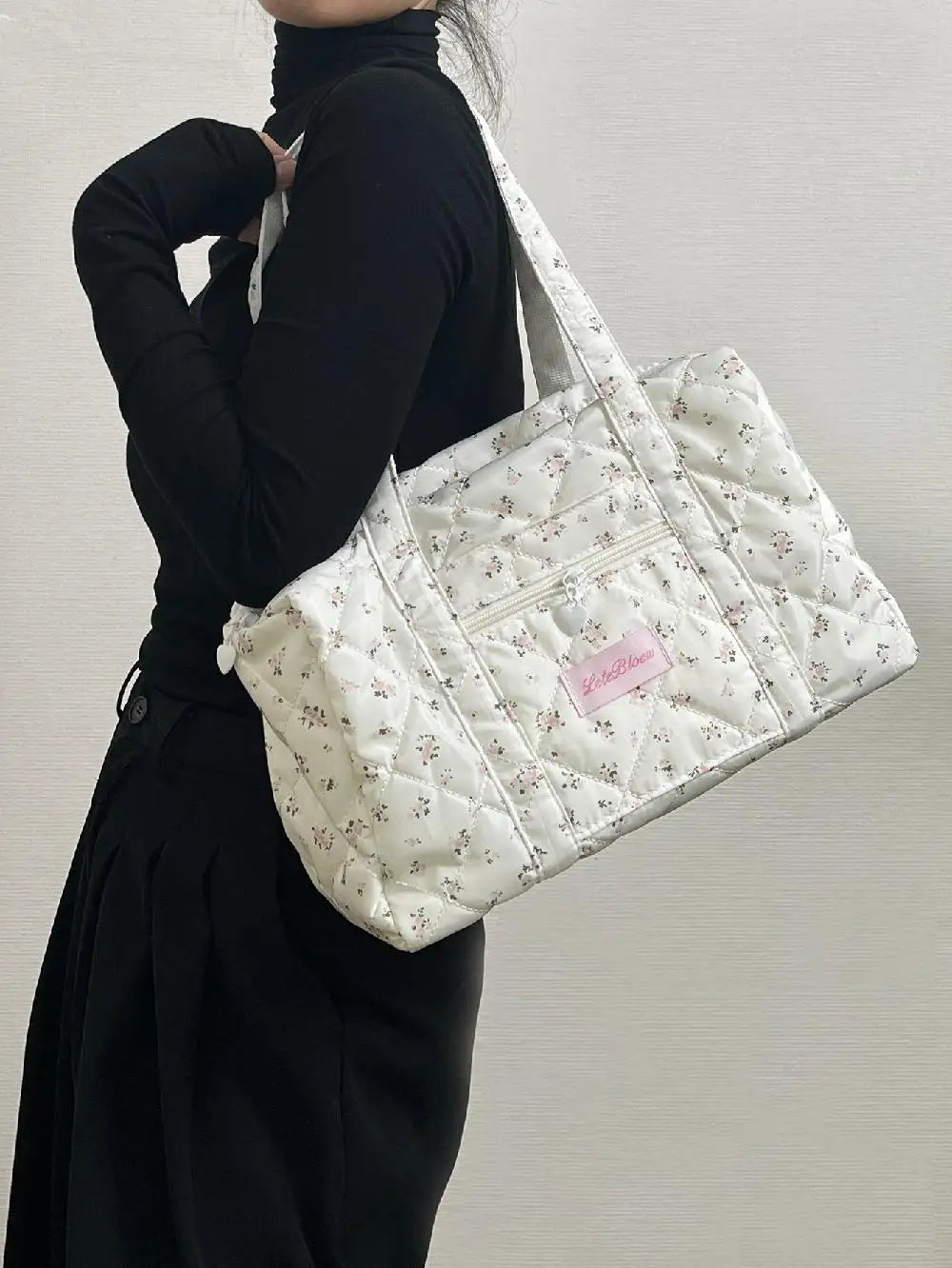 Korean Style Stroller Organizer Bags Flower Multi-pocket Floral Mummy Bag Portable Baby Care Storage Women Handbag Outdoor