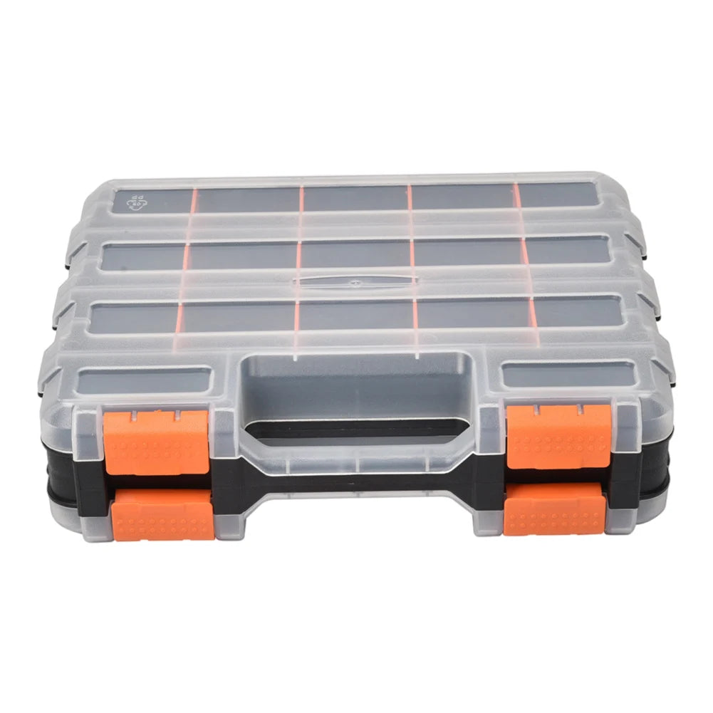 Double Side Tools Box Organizer Tool Storage Box Double Side Tools Box Hardware Tool Arrangement Box for Screws Nuts Nails Bolts