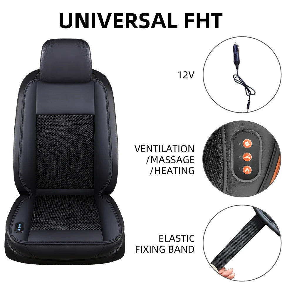 10 Hidden Fans 3 In1 Car Seat Cover Cooling Heating Massage Multi-Functional Seat Car Cool Air Seat Cushion Fast Blow Seat Cover