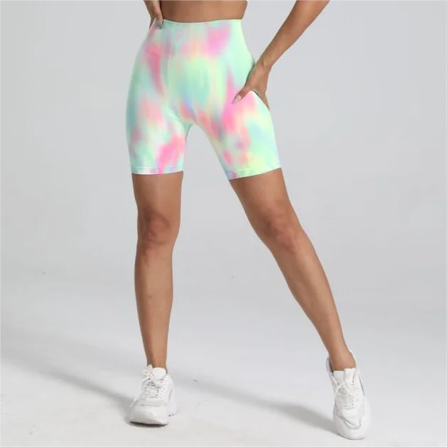 Women's High Waist Tie-Dye Yoga Leggings | Seamless Nylon Fitness Tights for Gym Cycling & Workout