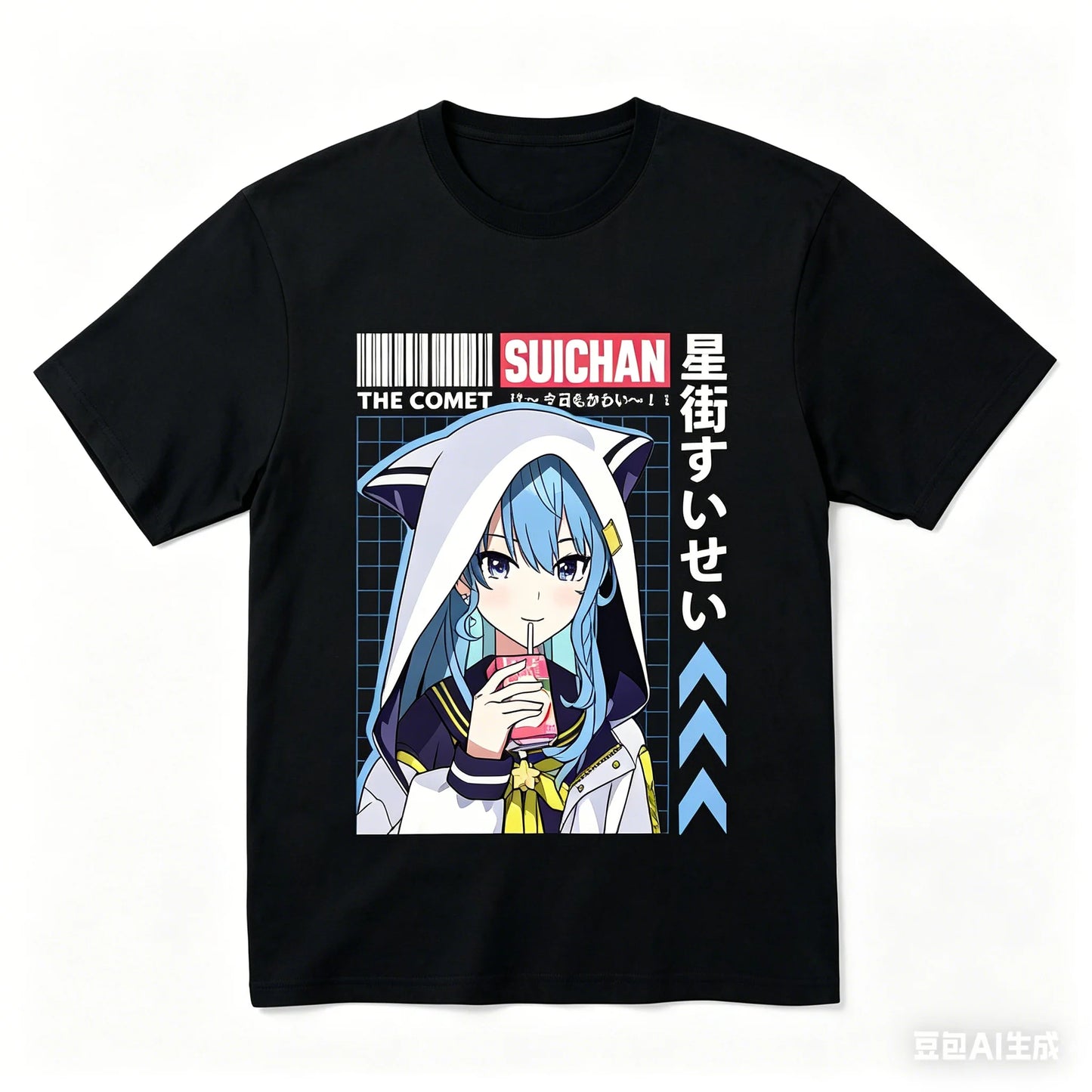 Hoshimachi Suisei T-shirt personality Clothes New Model Anime T-shirt Yearround clothing Streetwear Plus Size Unisex hot product