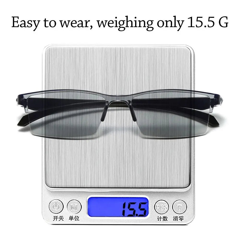 Smart Automatic Zoom Reading Glasses Anti Blue Ray Reading Glasses Autofocus Power Half-Rim Near Far Computer Glasses Elegant