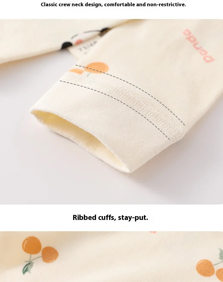 Two-Piece Baby Sleepwear Set Pure Cotton Top and Bottom Set Newborn Separate Homewear Set Toddler Spring, Autumn, and Winter Sle