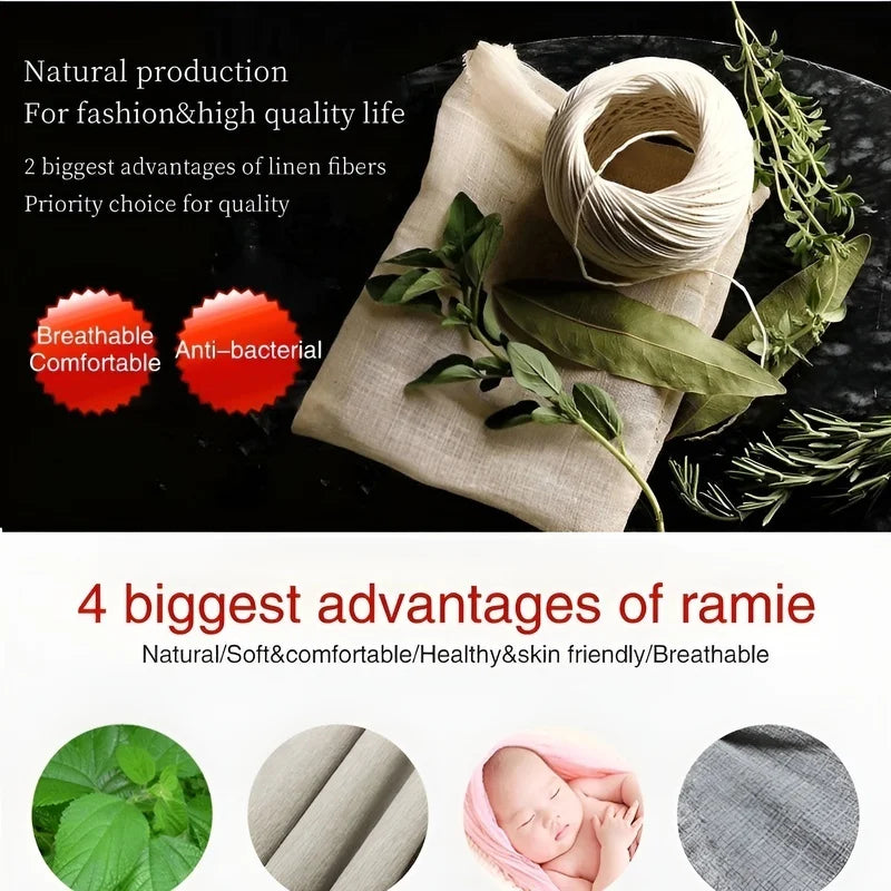 Men’s Solid-color Cotton Linen Shirt Long Sleeve Plus Size Casual