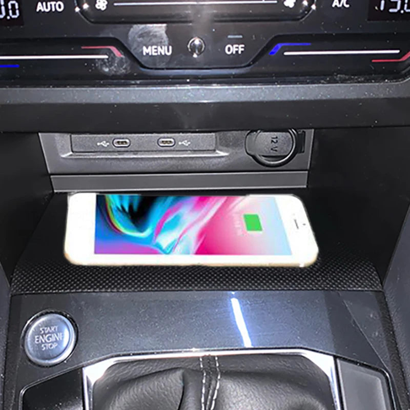 Car wireless charger mobile phone charger fast charging holder charging pad for VW Tiguan MK2 Tiguan Allspace Tharu 2017-2021