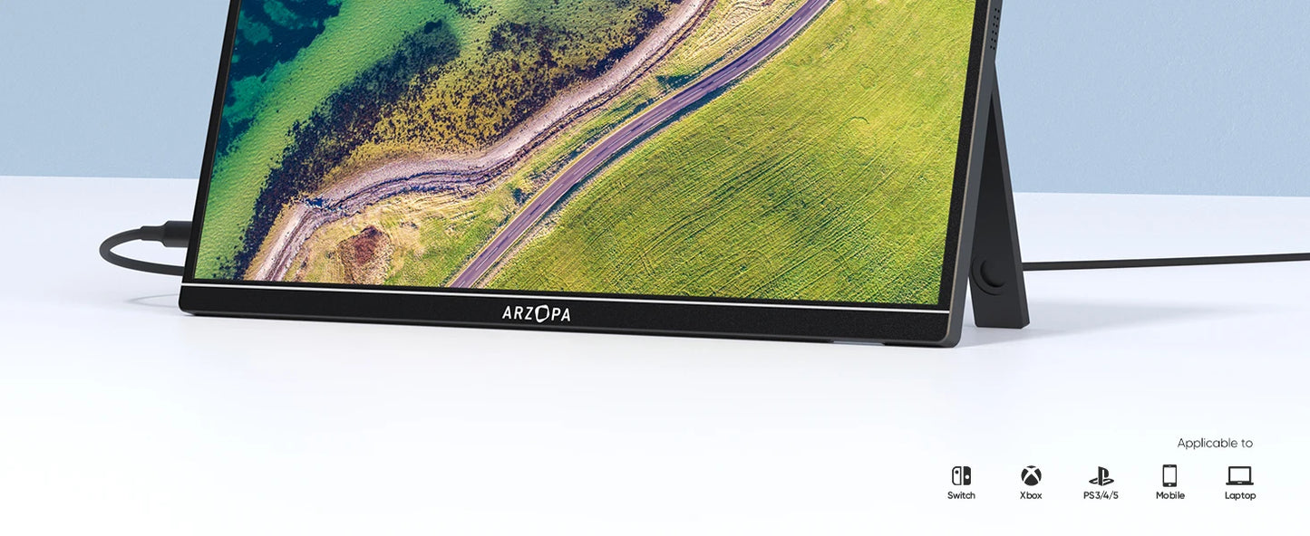 ARZOPA 14.0 inch 1080P FHD Portable Monitor IPS Screen with USB C HDMI External Second Display for Mac,Laptop,PC,Switch,PS,Xbox