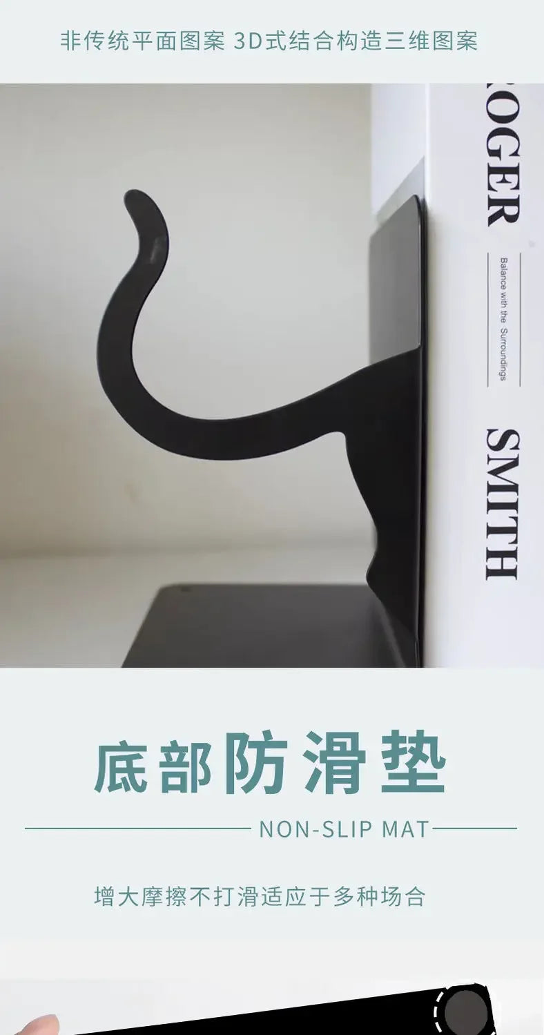 Cute cat stationery bookends desk organizer book stand holder human evolution Creative interesting office accessories book ends