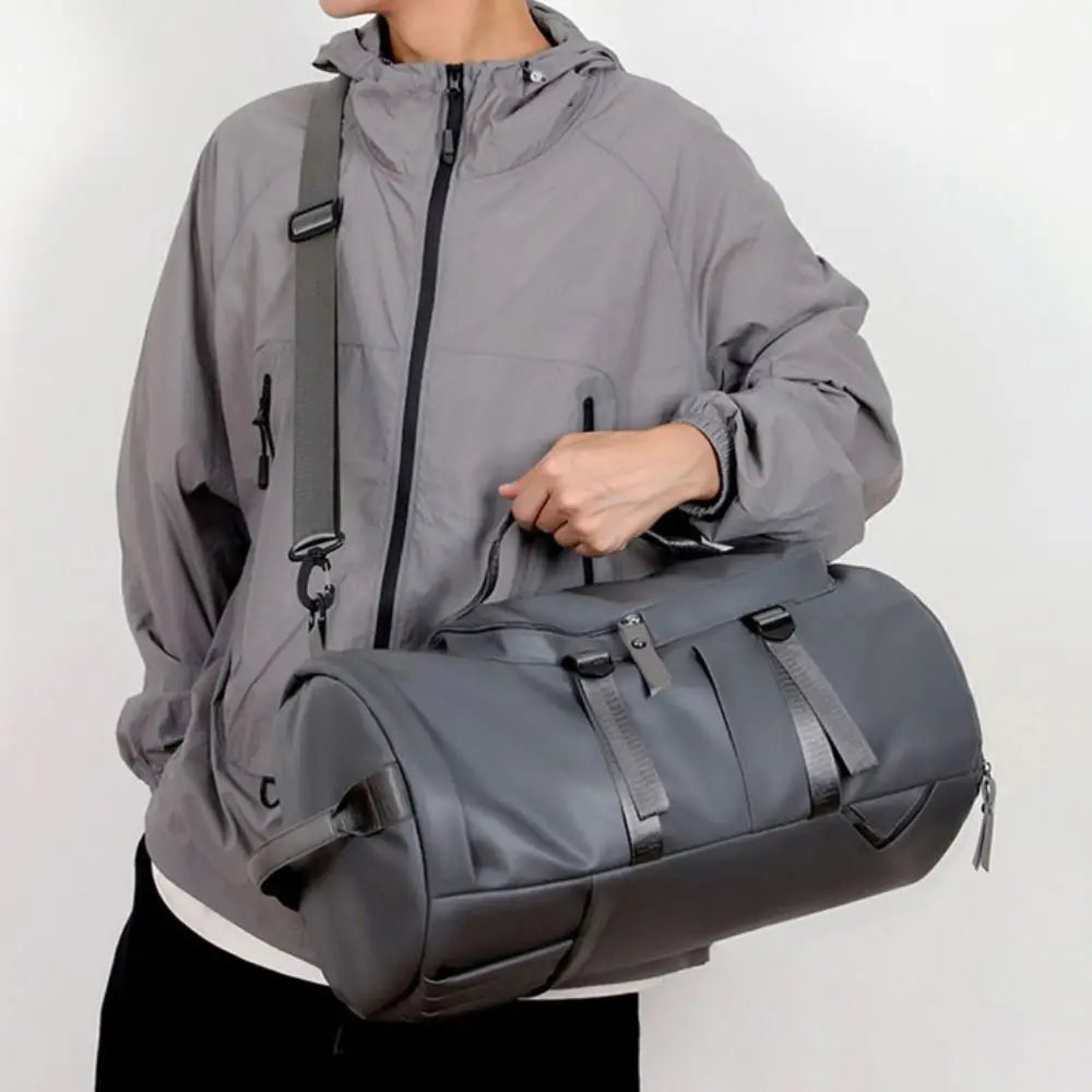 Large Capacity Sports Gym Bag Waterproof Multipurpose PU Leather Backpack Storage Pack Dry Wet Separation Travel Shoulder Bag