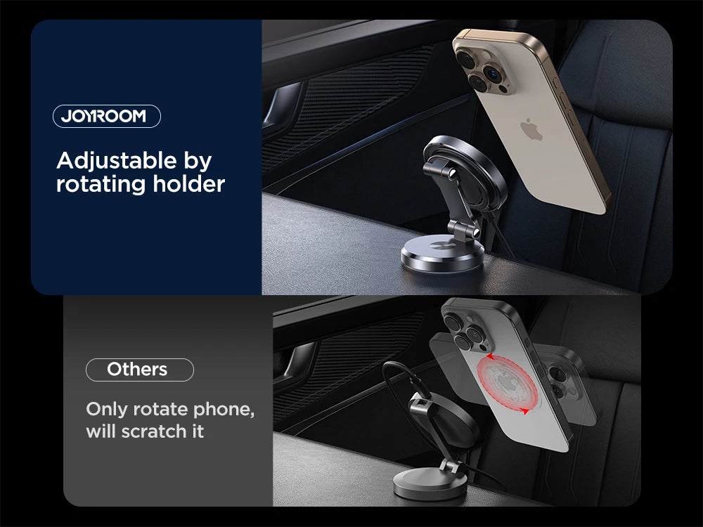 Joyroom Car Phone Holder Charger with Rotatable Charging Panel 15W Wireless Fast Charging Magnetic Phone Holder For iPhone 16-12