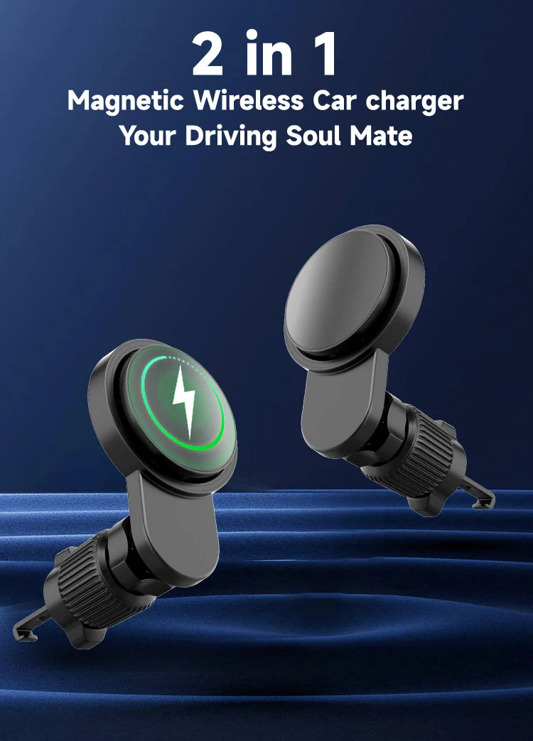 Magnetic Wireless Car Charger Mount 30W Fast Charging Air Vent Phone Holder Stand for iPhone 17 16 15 14 13 12 Pro Max Plus Safe