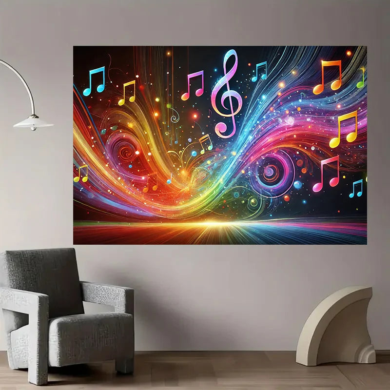 Vibrant musical banner, perfect for bedroom, office, outdoor decoration - perfect for parties and holiday gifts