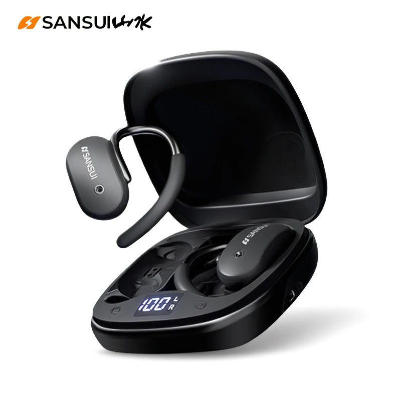 Sansui W15 Open Ear Bluetooth Earphones 360° Spatial Sounds Bluetooth 5.4 Headphone Sports Wireless Earbuds Dual Connection