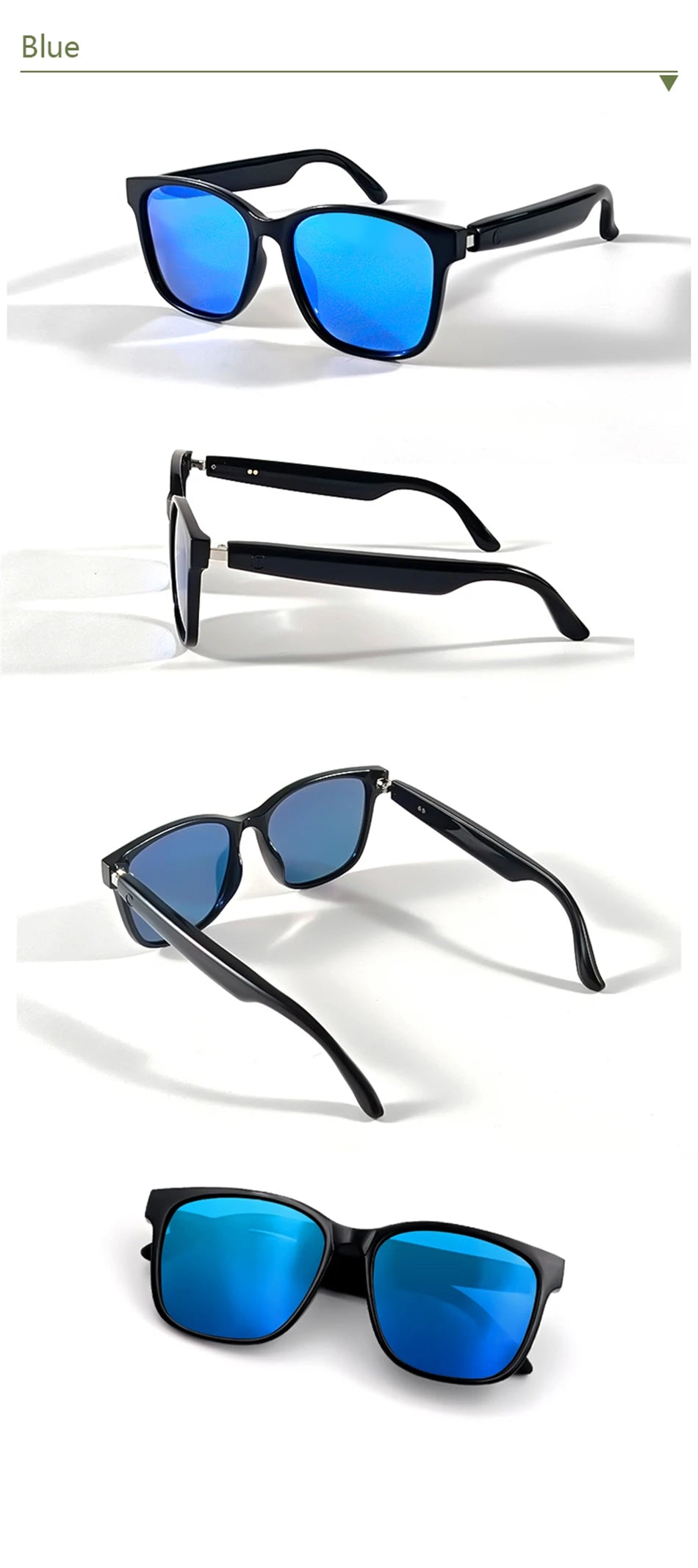 LIGE Smart Glasses Intelligent Navigation Wireless Music Play Outdoor Sport Sunglasses Earphone Bluetooth Call Voice Men Eyewear