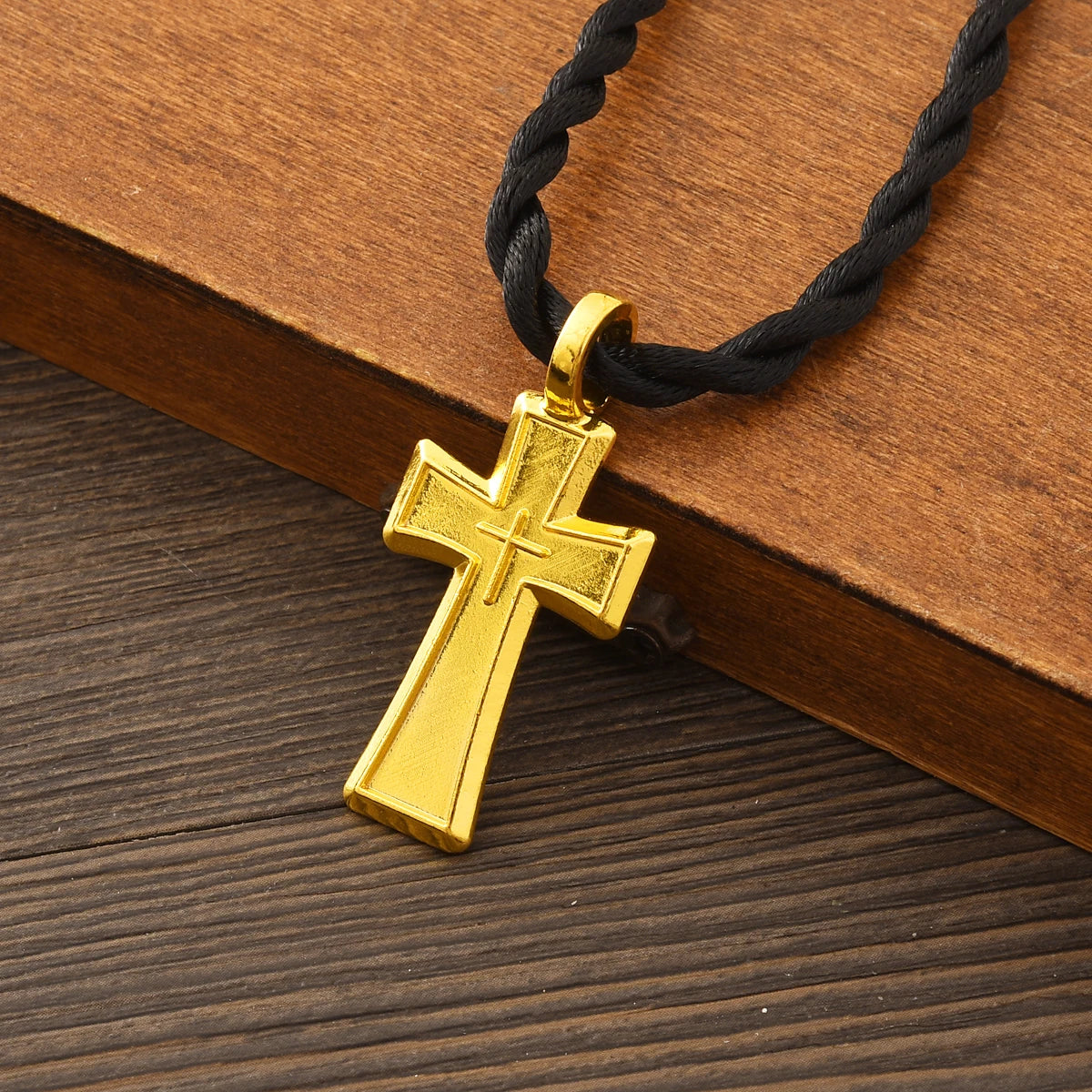 India 24K Gold Plated Small Cross Jewelry Accessory Set wholesale Necklace Pendant Ethiopia Dubai Wedding Party Bride Woman Gift
