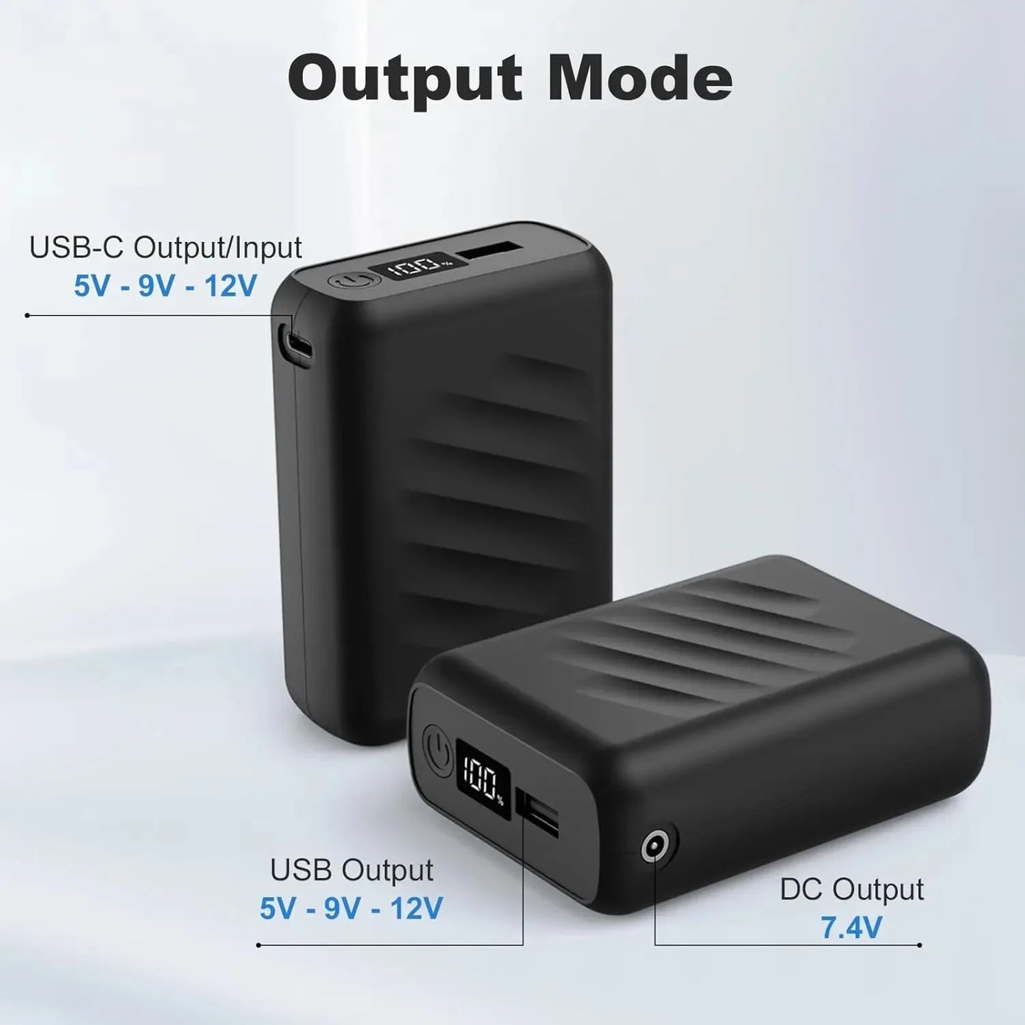 30000mAh Rechargeable 12V 3A Power Pack For Heated Jacket Power Bank Spare Battery Portabl Heating Vest Auxiliary Battery
