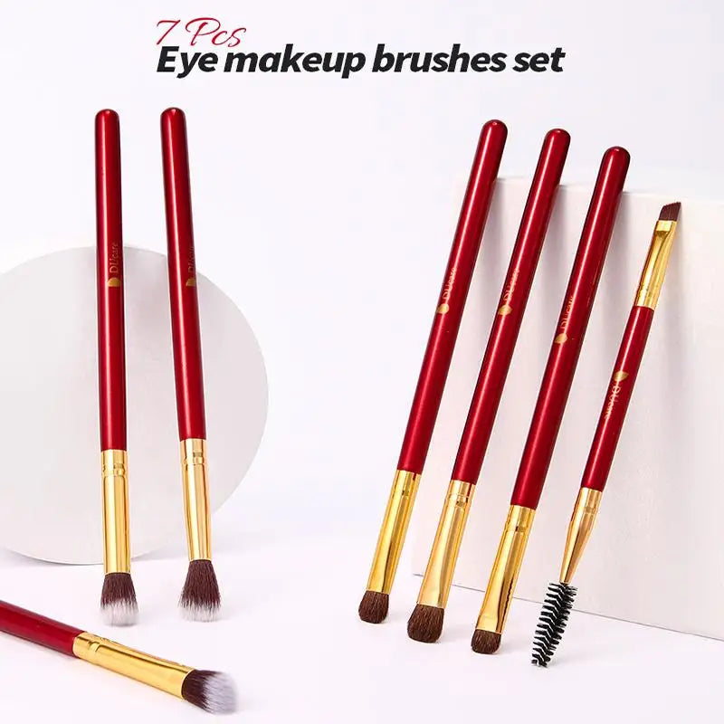 DUcare 6pc Eyeshadow Brushes with Portable Plastic Case Makeup Eye Brush Set Eyebrow Eyelash Eyeliner Blending Cosmetics Brushes