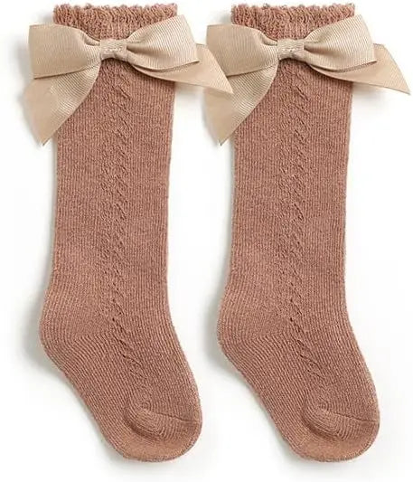 Sweet Baby Girl Knee-High Socks Toddlers Bow Stockings Newborn Infant Non-Slip Sock