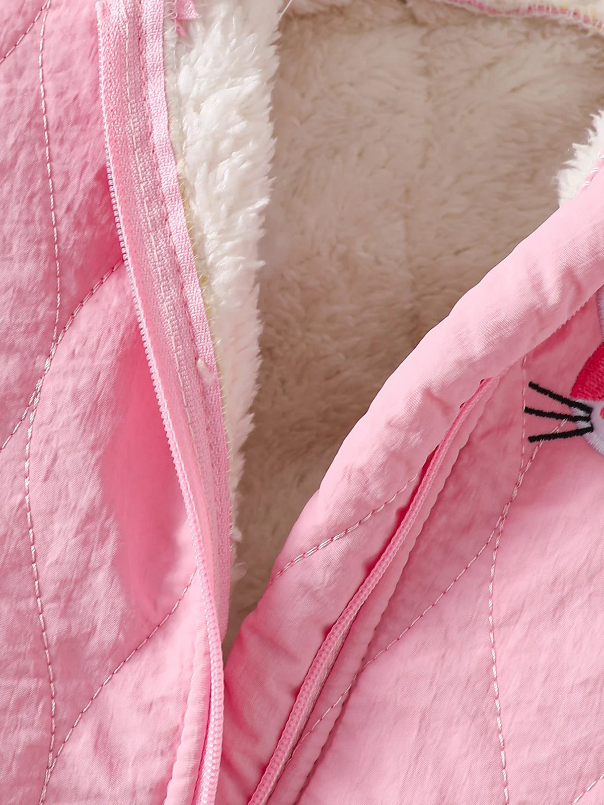 IURNXB Baby Winter Hooded Romper Cute Cat Fleece Jumpsuit Infant Warm Thick Onepiece Outfit for Newborn Girls Outdoor Wear 1-18M