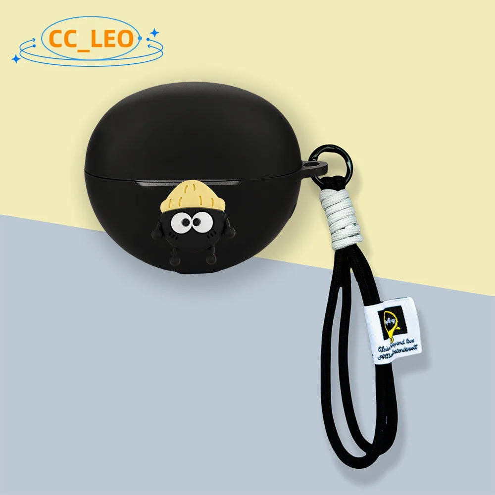 For Honor Choice EarBuds Clip Case Cute Lanyard Pendant Cartoon Cat Suitable for Honor Choice EarBuds Clip Protective Cover