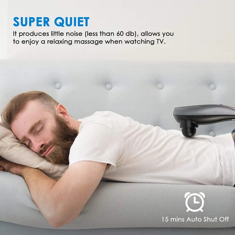 Back Massager Cordless Handheld Back Massager Handheld Electric Heat Deep Kneading Tissue For Full Body Pain Relief