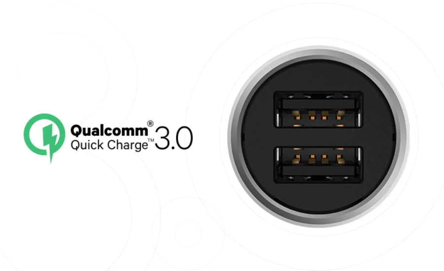 Original Xiaomi Mi Car Charger QC3.0 with 2 Dual USB Quick charge Max 5V/3A 9V/2A 15V/1.5A Metal Style car gift