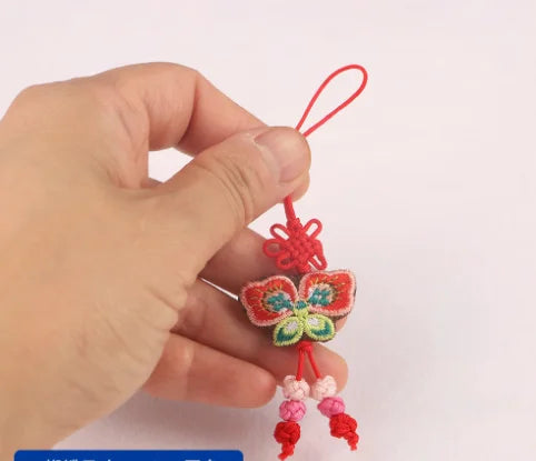 10 Pcs Y2K Bag Charms - Cute Embroidered Butterfly, Fish & Flower Pendants for Keychain, Phone Case Lanyard, Purse Accessory