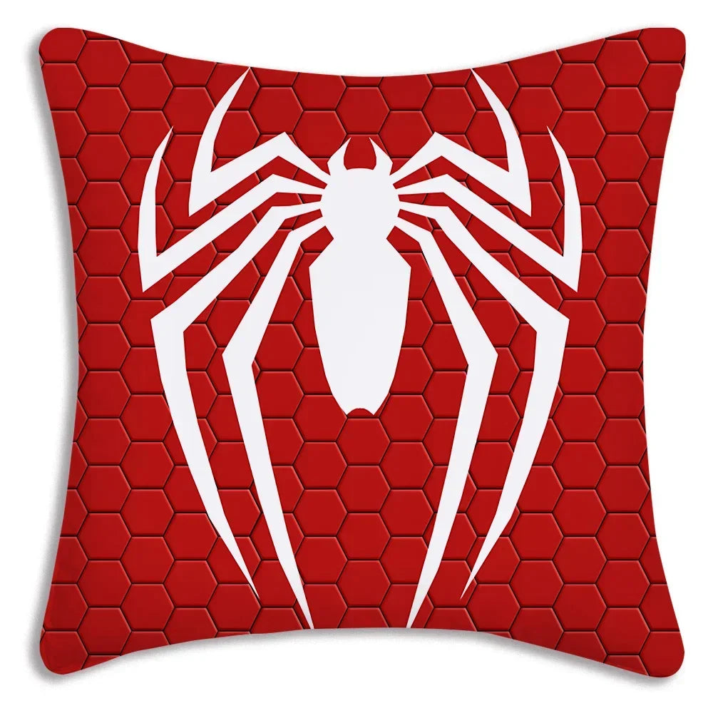 Black White Cool Pillow Covers Sofa Decorative Home HOT Marvels Spiders Man Double-sided Printing Short Plush Cute Cushion Cover