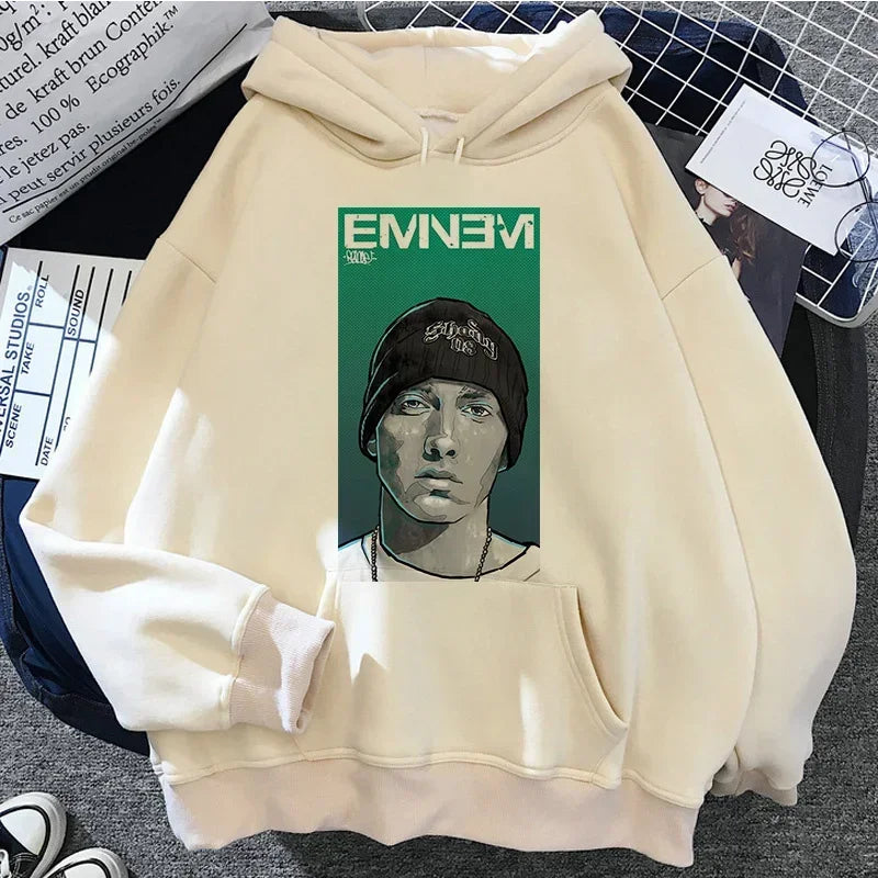 Eminem Print Hoodies Men/Women Casual Fashion Hooded Shirt Woman y2k Long Sleeves Pullover Fashion HipHop Sweatshirts Harajuku