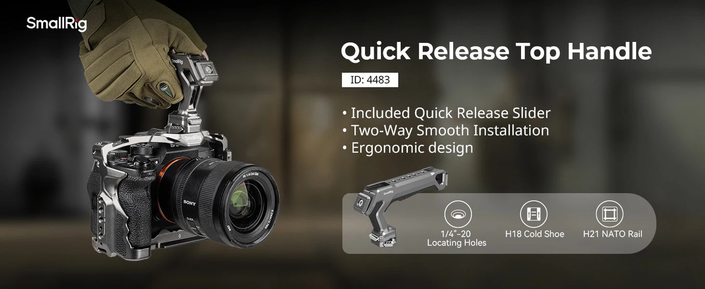SmallRig HawkLock H21 Quick Release Top Handle Kit for  with HawkLock Cages, Plates, And Other Accessories With Sliders -4483
