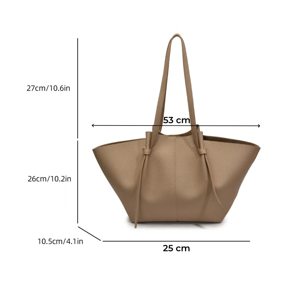 Branded Designer Shoulder Tote Bags For Women Soft PU Leather 2-IN-1 Big Capacity Shopper Tote Set 2026 Luxury Designer Handbags