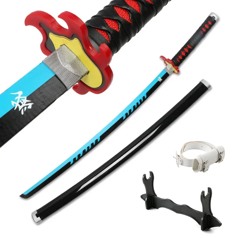 Anime Katana 104cm/41in Tanjiro Zenitsu Kyoujurou Samurai Swords Original Texture  Anime Katana  Cosplay Bamboo Wooden Toy Sword